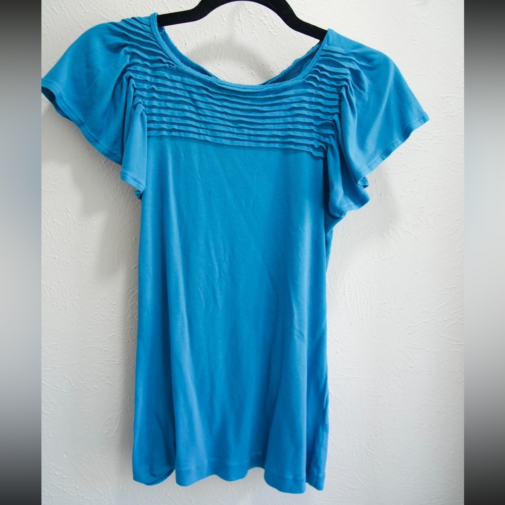 Banana Republic Vibrant Blue Pleated Blouse